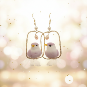 💖 Step into a Fairytale: Dreamy Lilac Birds for Your Ears 💖