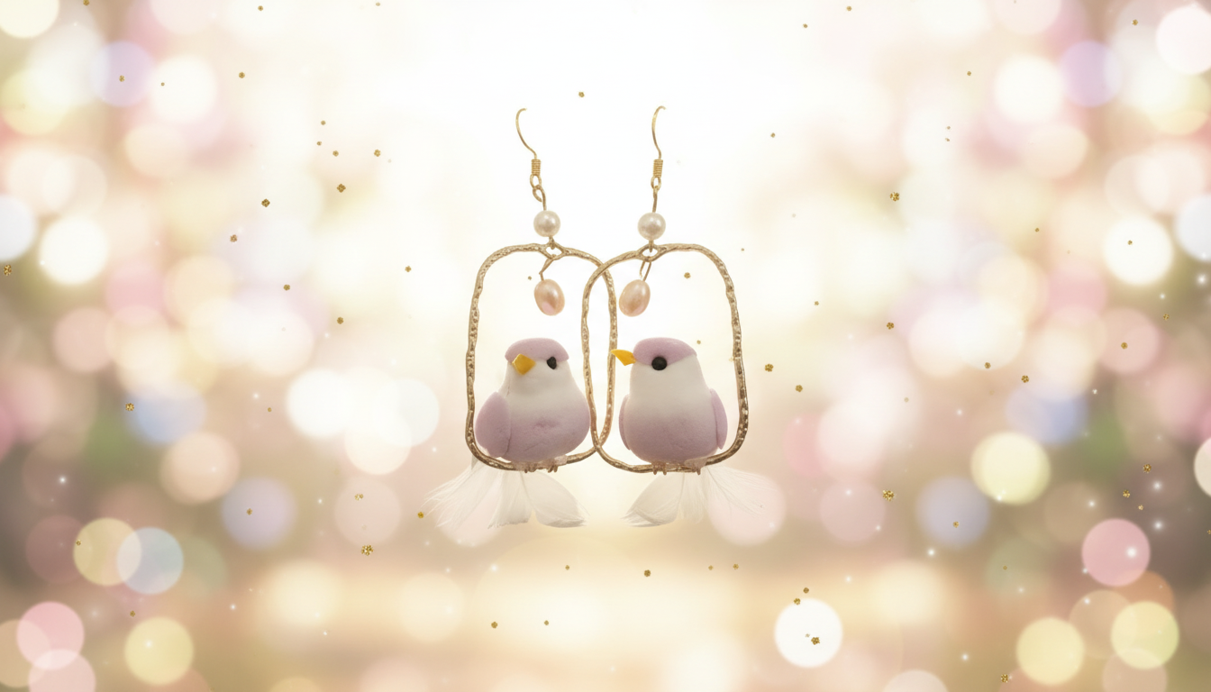 💖 Step into a Fairytale: Dreamy Lilac Birds for Your Ears 💖